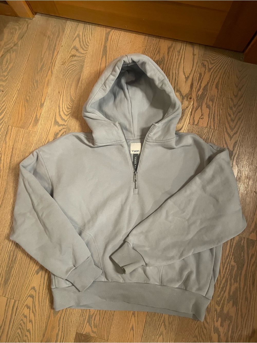 Vuori Restore Half-Zip Hoodie - Light Blue Gray